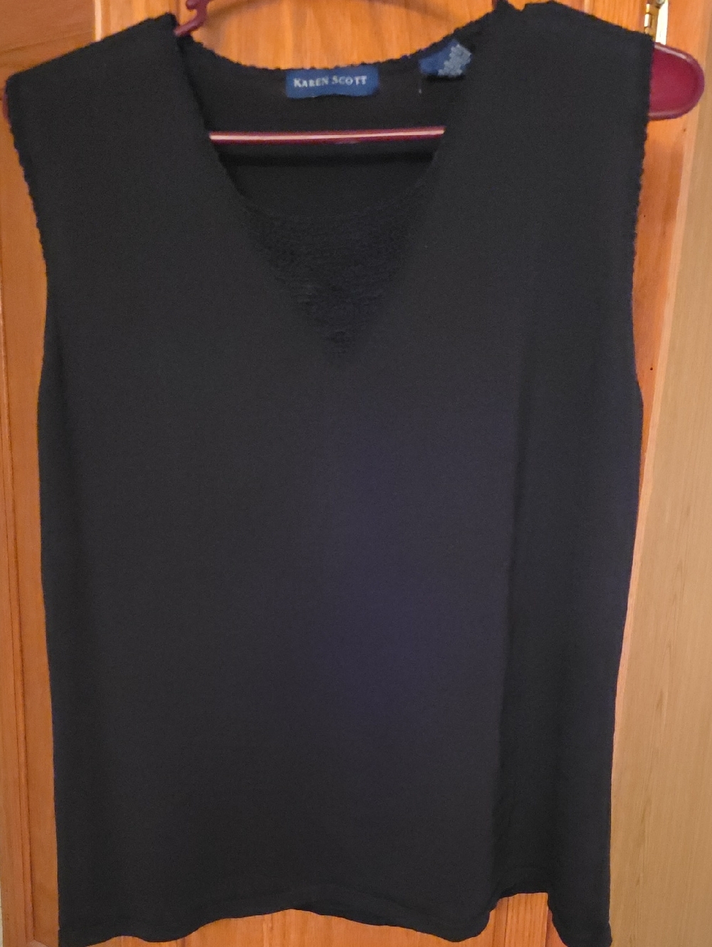 Karen Scott Black V-Neck Sleeveless Tank Top